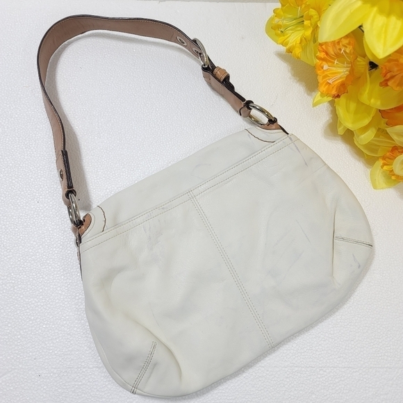 COACH WOMEN WHITE AND TAN BAG - Picture 3 of 9